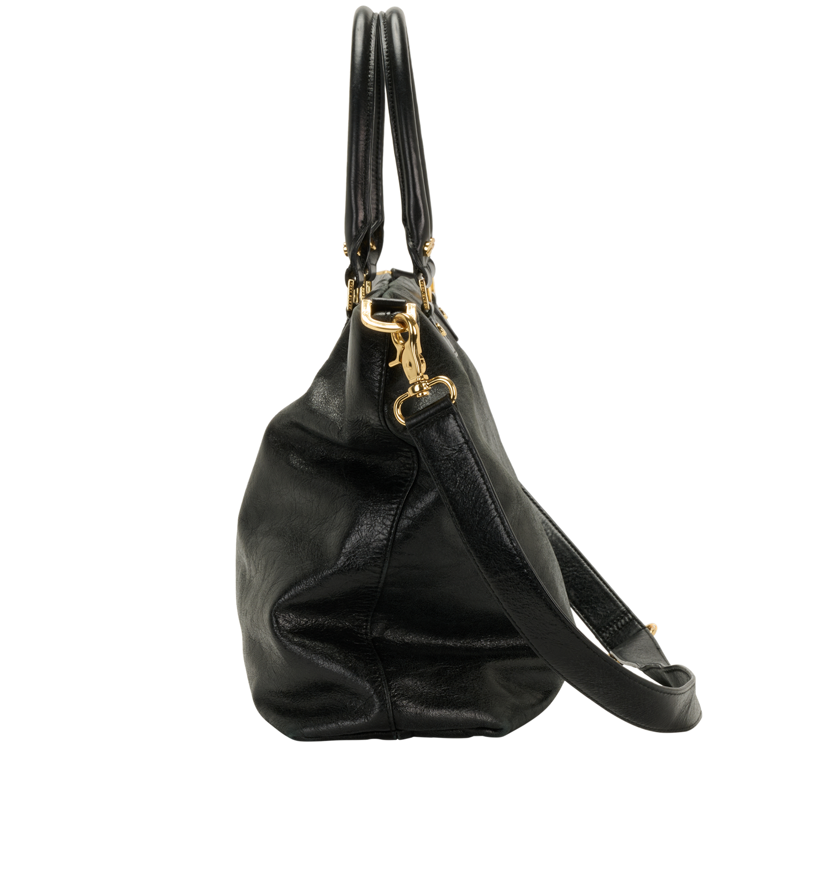 Vintage Dena Tote, &pound;110, Handbags, Black, Leather, Bottom view